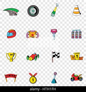 Icone set gara Illustrazione Vettoriale