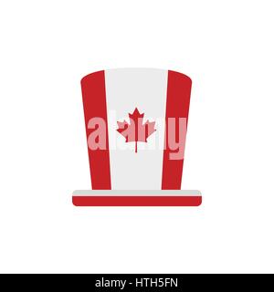 Canada Day Icona a forma di cappello stile piatto Illustrazione Vettoriale