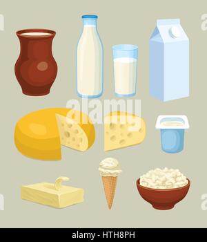 Diario di set di icone, stile cartoon Illustrazione Vettoriale