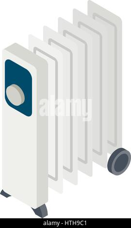 Elettrico riscaldatore olio icona isometrica 3d style Illustrazione Vettoriale