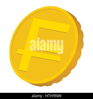 Moneta in oro con Swiss Frank icona segno Illustrazione Vettoriale