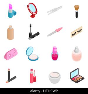 Cosmetici set di icone Illustrazione Vettoriale