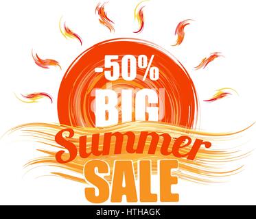 Estate calda vendita banner modello Illustrazione Vettoriale