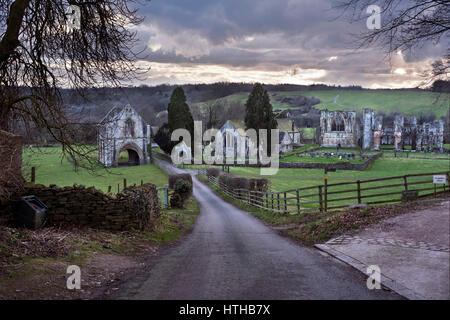Easby Abbey e Sant'Agata Chiesa, Richmond, North Yorkshire, Regno Unito Foto Stock