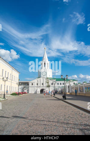 KAZAN, Russia - 25 giugno 2016: torre Spasskaya del Cremlino di Kazan alla Repubblica di Tatarstan, Russia. Foto Stock