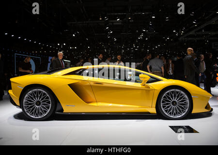 Lamborghini Aventador S alla 87th International Motor Show di Ginevra Foto Stock