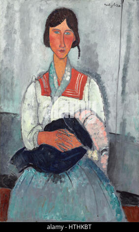 Amedeo Modigliani - donna zingara con il Bambino (1919) Foto Stock