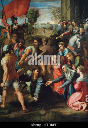 La caduta di Cristo sulla via del Calvario - Raffaello - Foto Stock