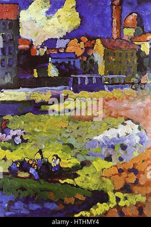 Vassily Kandinsky, 1908 - Monaco-Schwabing, con la Chiesa di St-Ursula Foto Stock