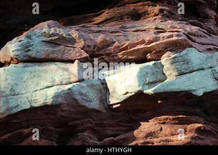 Buntsandstein und roter Fels im Pfalzer Wald Foto Stock