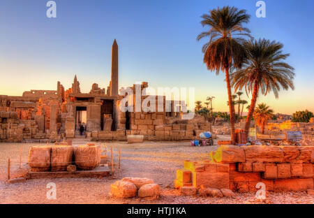 Vista del complesso del Tempio di Karnak a Luxor - Egitto Foto Stock