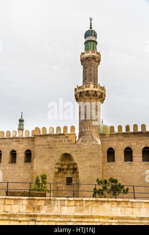 Minareto della Al-Nasir Muhammad moschea al Cairo - Egitto Foto Stock