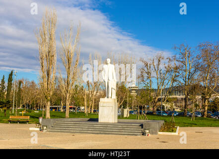 Statua di Konstantinos Karamanlis in Salonicco, Grecia Foto Stock