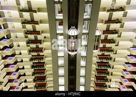 Interno della Hyatt Regency Hotel Atlanta, Georgia, Stati Uniti d'America Foto Stock