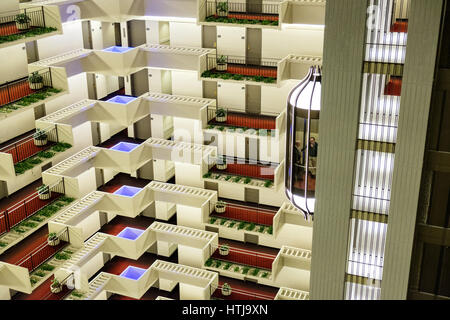 Interno della Hyatt Regency Hotel Atlanta, Georgia, Stati Uniti d'America Foto Stock