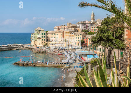 Vista panoramica a Bogliasco, Rivera di Levante Liguria, Nord Ovest Italia Foto Stock