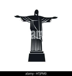 Statua di Gesù Cristo, Rio de Janeiro icona Illustrazione Vettoriale