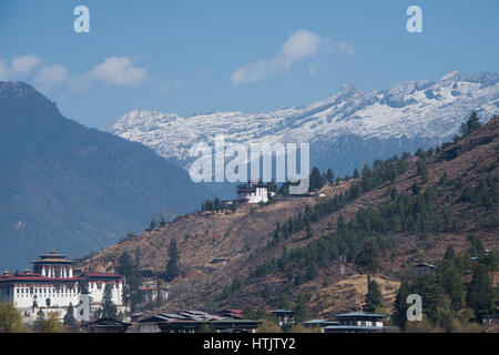 Il Bhutan, Paro, capitale del distretto di Paro aka Dzongkhag. Foto Stock