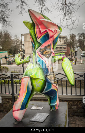 Paralimpiadi Graffiti Mandeville in Roehampton, SW London, Regno Unito Foto Stock