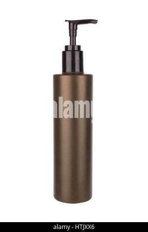 Pompa in plastica flacone di sapone senza etichetta isolati su sfondo bianco Foto Stock