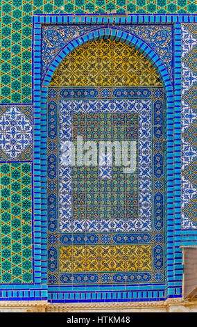 Cupola della Roccia mosaico dettaglio Foto Stock