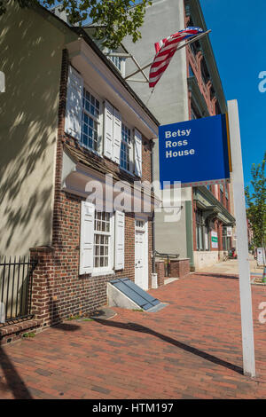 La Betsy Ross House, 239 Arch Street, Philadelphia, PA, Stati Uniti d'America Foto Stock