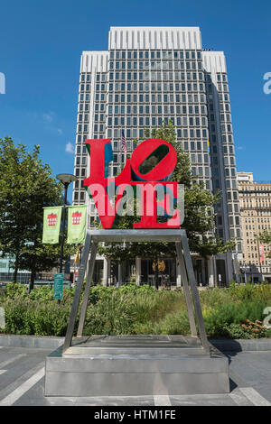 Amore scultura, Pezzo di arte, Municipio, Philadelphia, Pennsylvania, STATI UNITI D'AMERICA Foto Stock