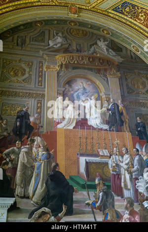 Sala della Immacolata Concezione nel Museo del Vaticano, Francesco Podesti(ancona 1800-Roma 1895), proclamazione del dogma(1859-1861).vaticano,roma. Foto Stock
