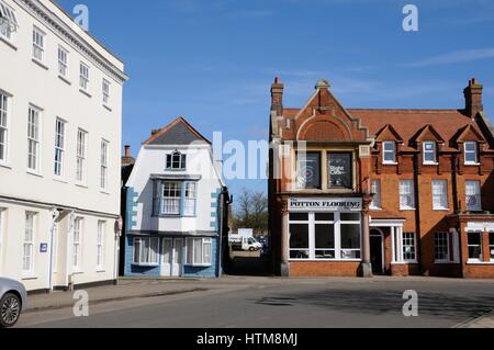 Vista sulla piazza del mercato, Potton,Bedfordshire Foto Stock