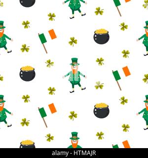 L'Irlanda San Patrizio vector seamless pattern. Illustrazione Vettoriale