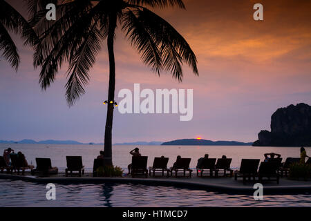 Railay Bay Resort & Spa hotel. Railay West Beach. Railay. Provincia di Krabi, Thailandia. Foto Stock