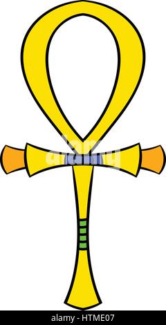 Ankh egiziano icona cartoon Illustrazione Vettoriale