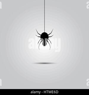 Il logo Spider modello. Icona di ragno. Crociera piana Illustrazione Vettoriale