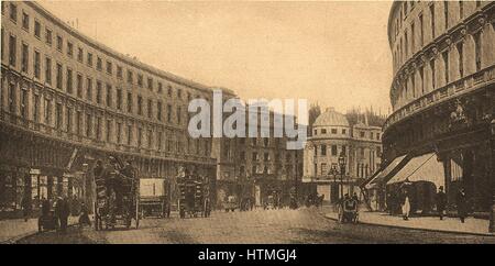 Regent Street, Londra, Inghilterra, visto da Piccadilly Circus, c1900. Foto Stock