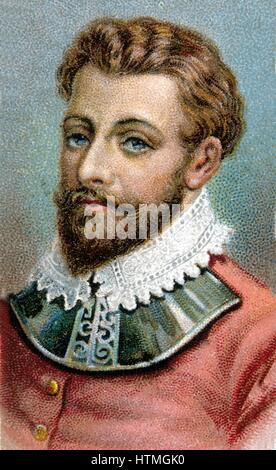 Francis Drake (c1540-1596) Inglese navigatore e corsaro. Chromolithograph. Foto Stock