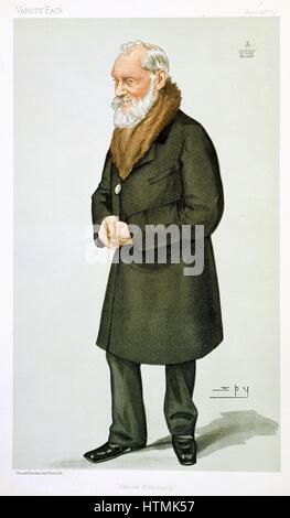 William Thomson, Lord Kelvin (1824-1907) Scottish fisico e matematico. La seconda legge della termodinamica: scala di temperatura: Atlantic Telegraph cavo: galvanometro a specchio. "Py" (Leslie Ward) Cartone animato da "Vanity Fair", Londra, 29 aprile 1897 Foto Stock