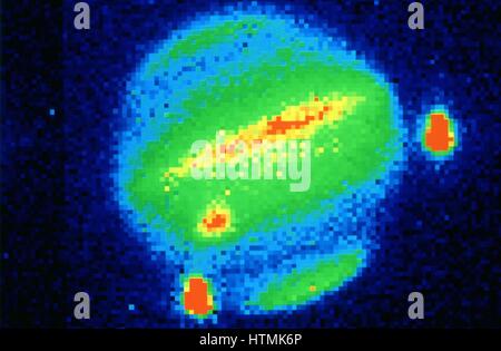 Comet Shoemaker-Levy, 1994. Impatto con Giove 20 luglio 1994. Vista da Cape Town, Sud Africa. Fotografia della NASA. Foto Stock