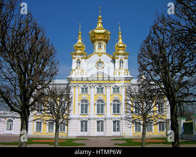 Chiesa ortodossa del grande palazzo, Peterhof, Russia Foto Stock