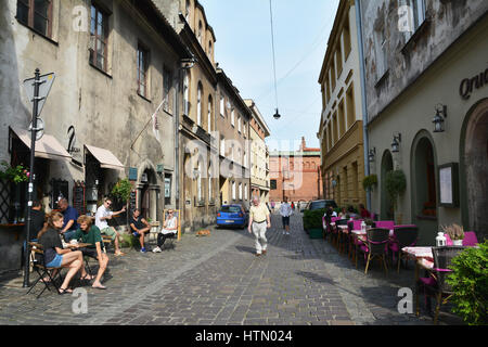 Cracovia in Polonia - 9 settembre 2016. Kazimierz, Quartiere Ebraico, quartiere storico di Cracovia in Polonia. Foto Stock