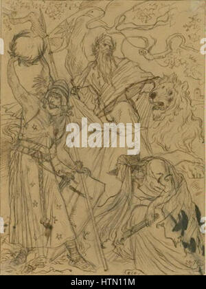 Mikolas Ales 18. 11. 1852-10. 7. 1913 - Historie - nacrt k malbe ve foyer Narodniho divadla Foto Stock