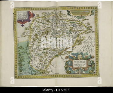 Mappa di Salisburgo da Abraham Ortelius Foto Stock