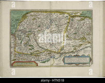 Mappa di Ungheria (2nd) da Abraham Ortelius Foto Stock