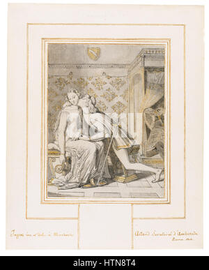 Jean-Auguste-Dominique Ingres - Paolo et Francesca (1816 disegno) Foto Stock