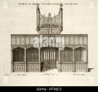 Venceslao Hollar - Windsor. Alla Cappella di San Giorgio. Schermata di coro Foto Stock