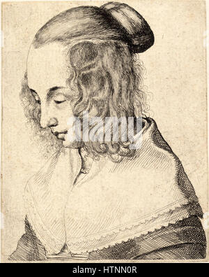 Venceslao Hollar - Giovane donna con riccioli laterali 2 Foto Stock