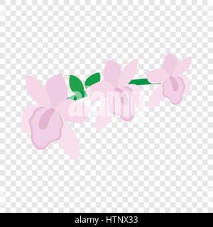 Pink orchid icona isometrica Illustrazione Vettoriale