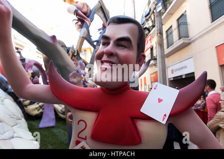 Valencia, Spagna. 16 Mar, 2017. Relazione della Fallas di Valencia 2017 in Palza de Pilar giovedì 16 marzo 2017. Credito: Gtres Información más Comuniación on line, S.L./Alamy Live News Foto Stock