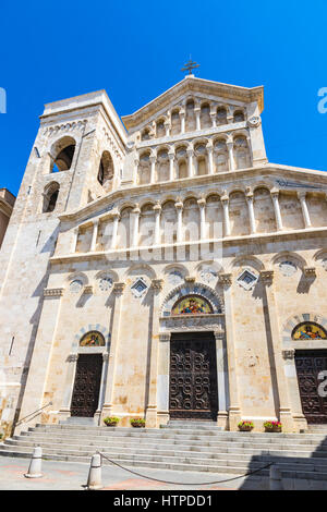 Costruzione della Cattedrale di Cagliari (Cattedrale di Cagliari), Cagliari, Sardegna, Italia Foto Stock