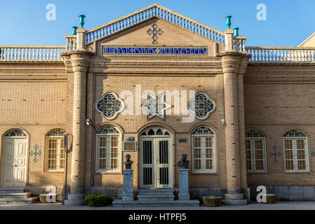 Biblioteca e di edifici per uffici di apostolica Aramenian Santo Salvatore Cattedrale vank (cattedrale), Nuova Julfa distretto di Isfahan, Iran Foto Stock