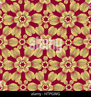Foglie floreali pattern. seamless sfondo. natura swirl ornamento in foglia Illustrazione Vettoriale
